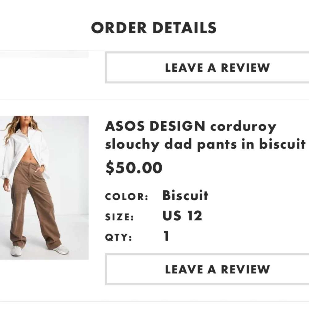 NEW- SLOUCHY SZ-12 CORDUROY DAD PANTS in TAN/LT-BROWN, THIN-WALED - Picture 5 of 9